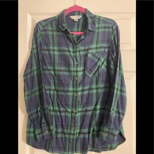 Old Navy Flannel Shirt in Green and Blue.